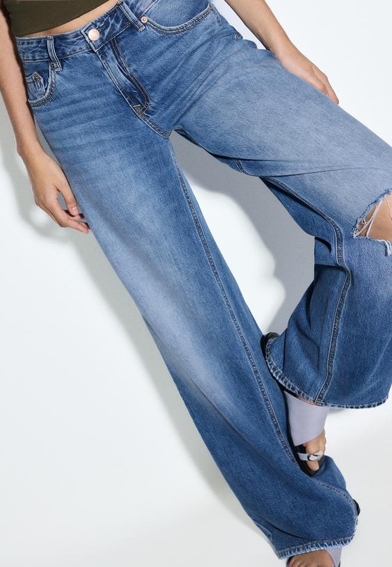 jeans d91 de perna larga e cintura baixa l01441620