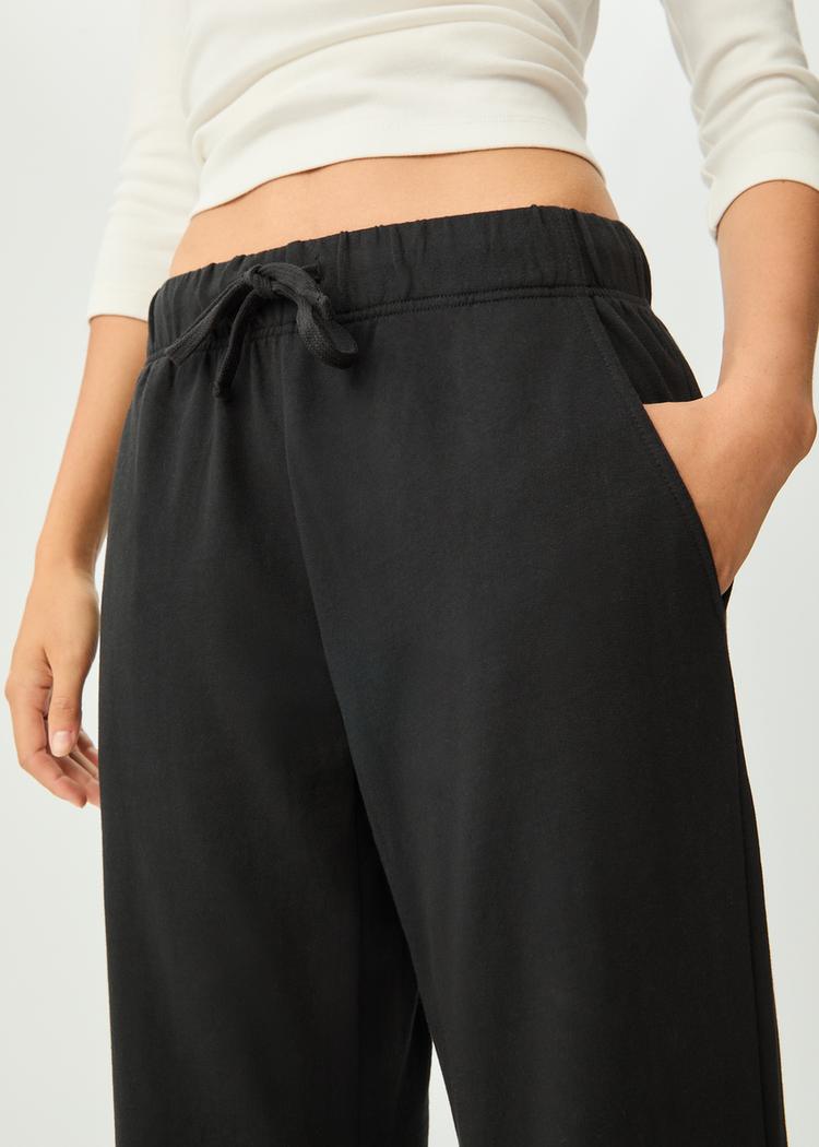 relaxed fit flared trousers with drawstrings
