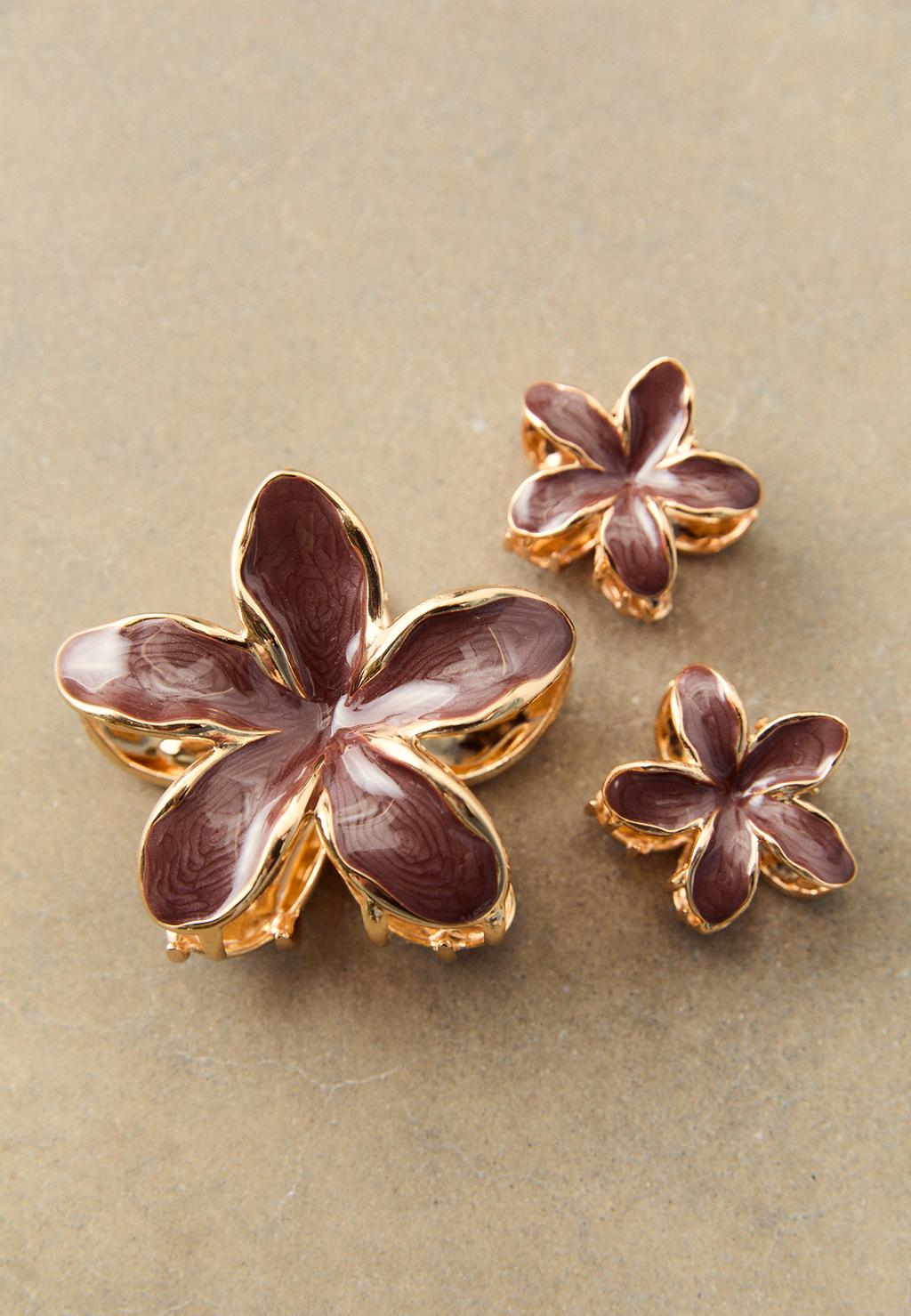 Set 3 pinzas flor