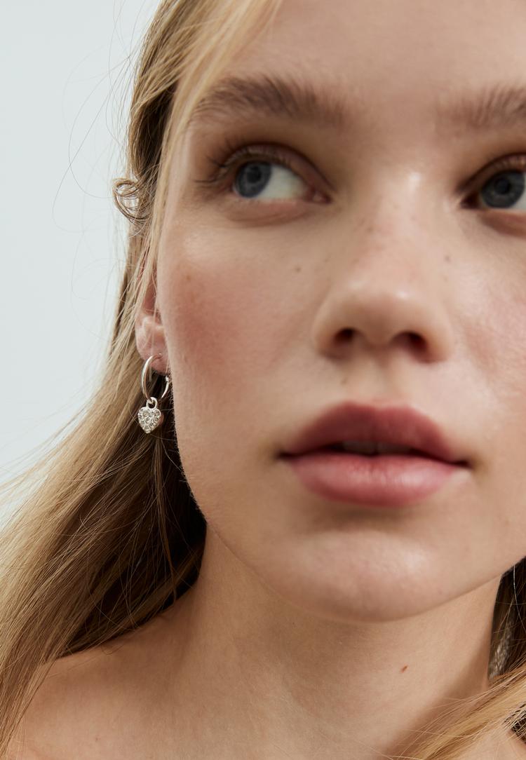 9lu kalpli ve halka kupe seti