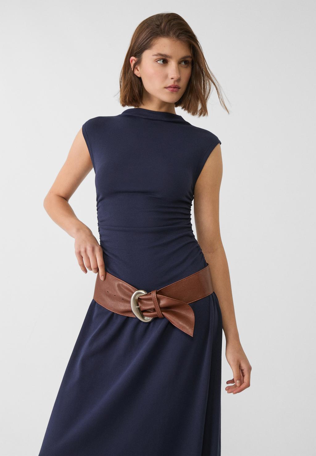 Ceinture large à boucle demi-sphère
