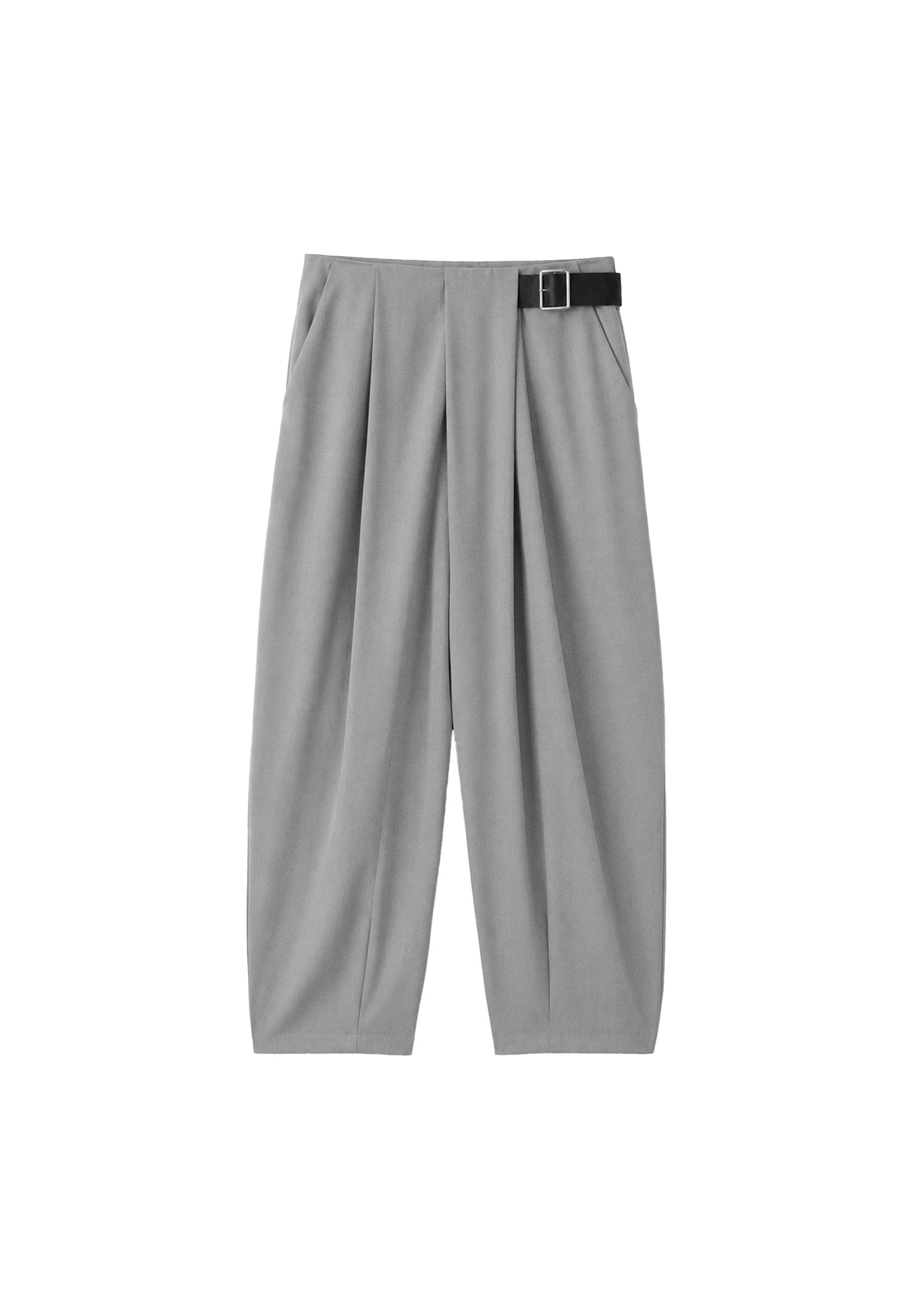 Darted smart trousers with belt — Grey