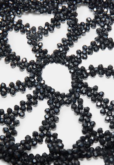 Mesh cap with beads — Black 6