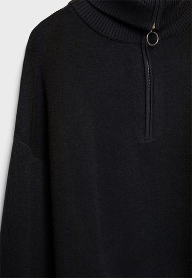 Zip-up knit sweater — Black 9