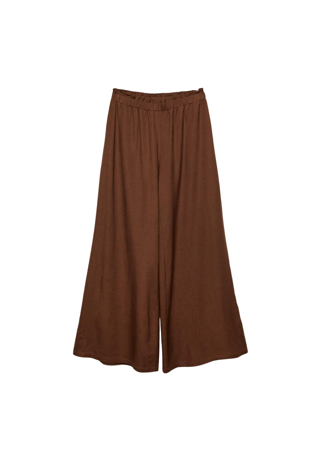 Pantalón palazzo fluido con lino
