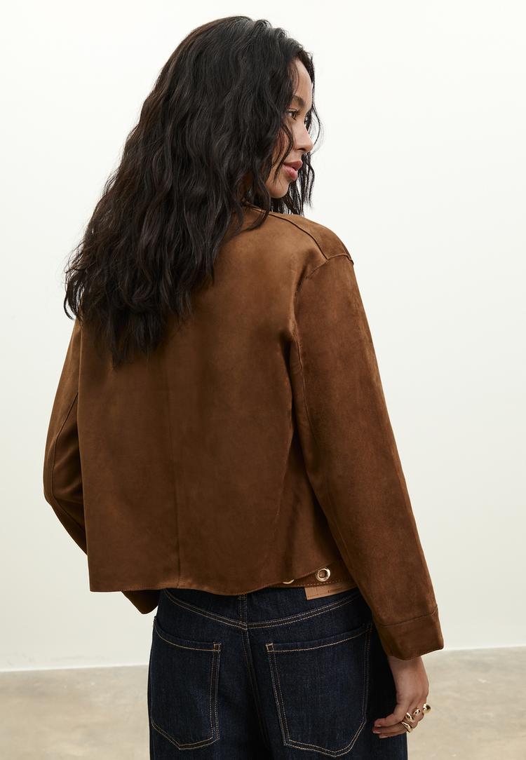 cazadora zakken imitatiesuede