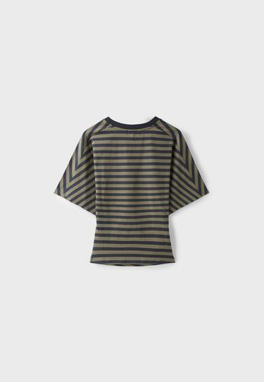 B08 Striped short sleeve T-shirt — Khaki 8