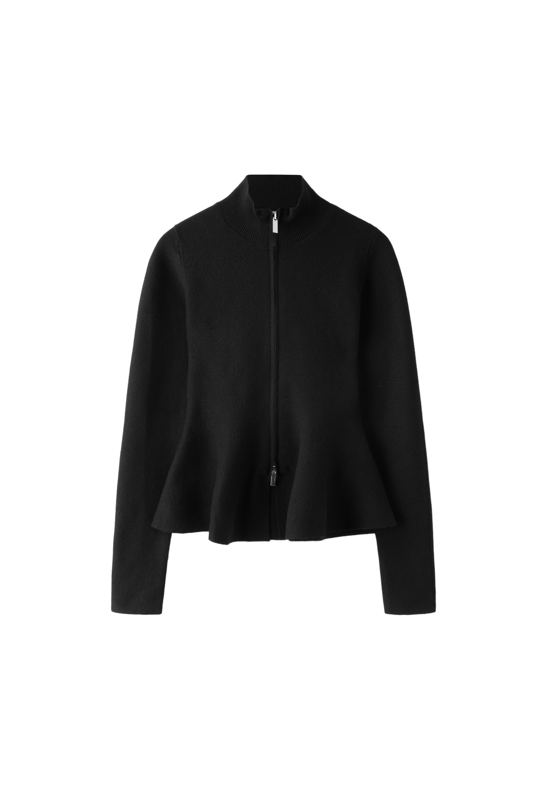 Peplum knit sweater — Black