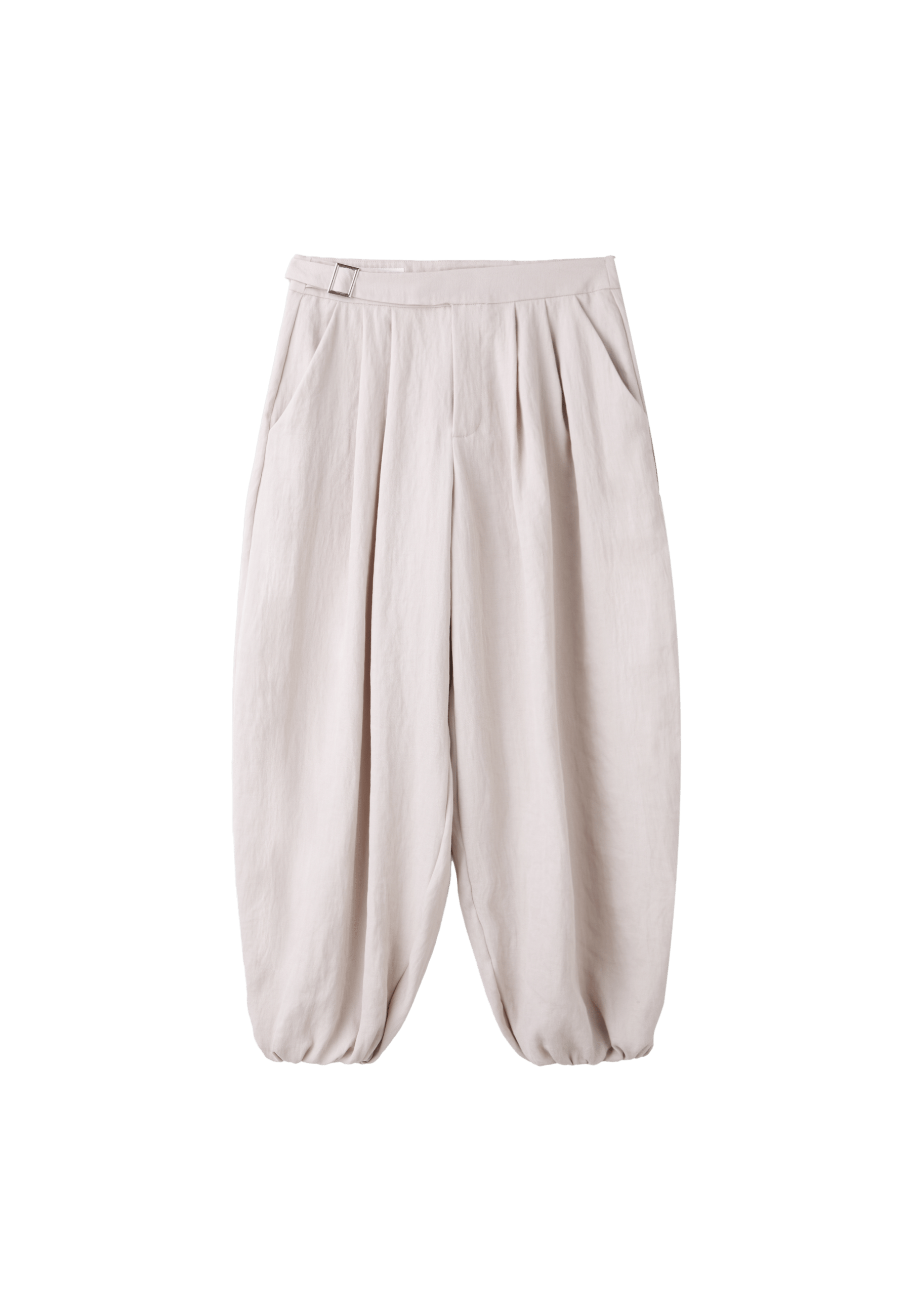 Sarouel trousers with buckle — Ecru