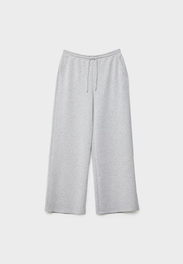 Yumuşak dokulu palazzo jogger pantolon - Görsel 10