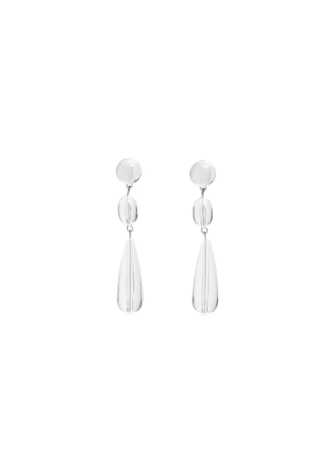 Boucles d'oreilles longues larme transparente