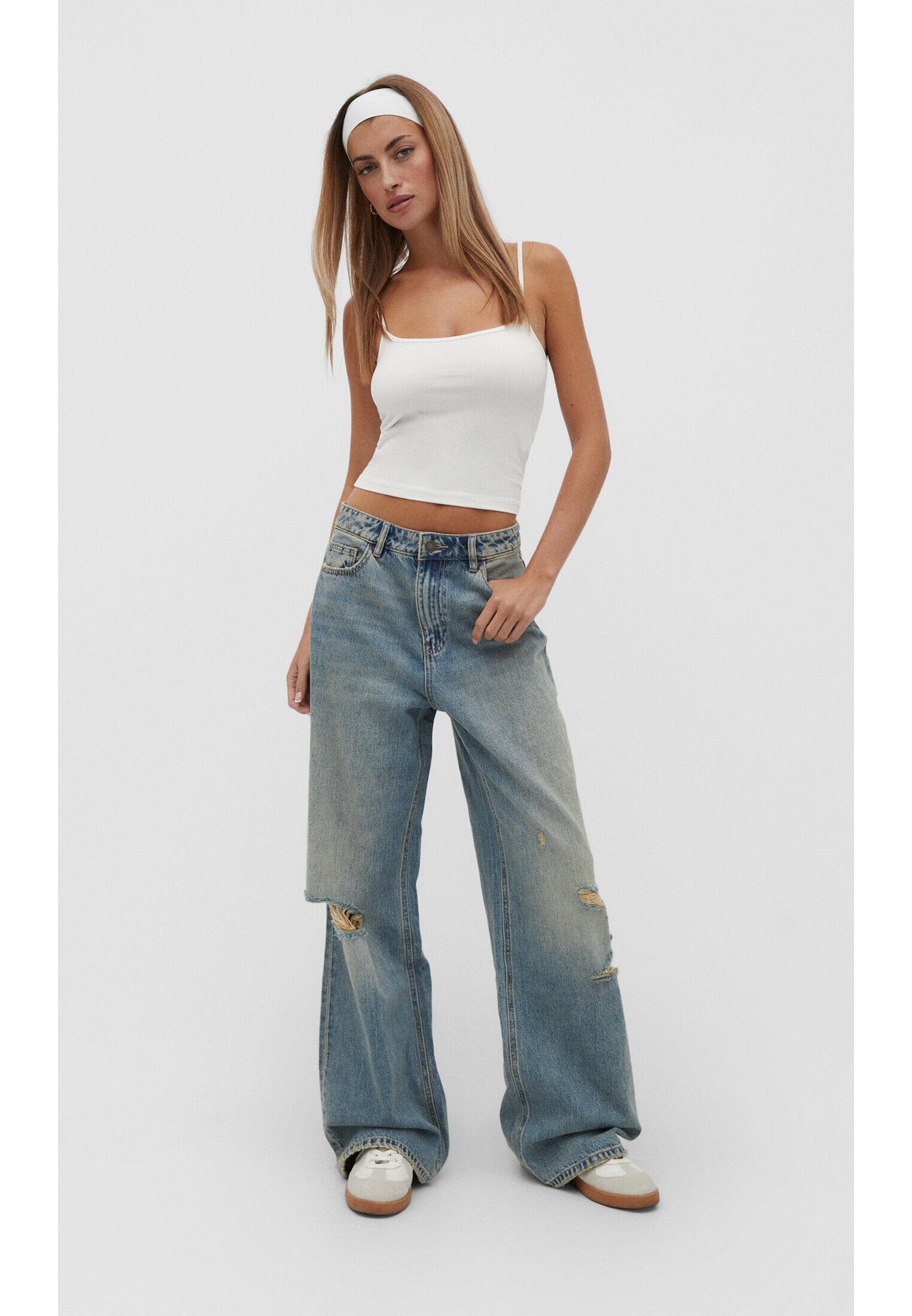 Strappy polyamide top — Ecru