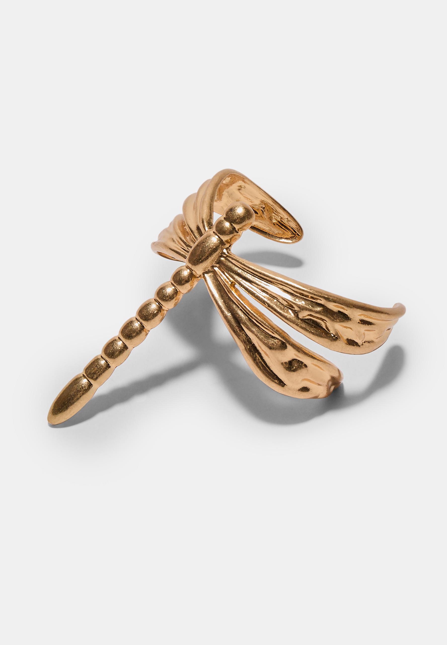Dragonfly bangle — Gold