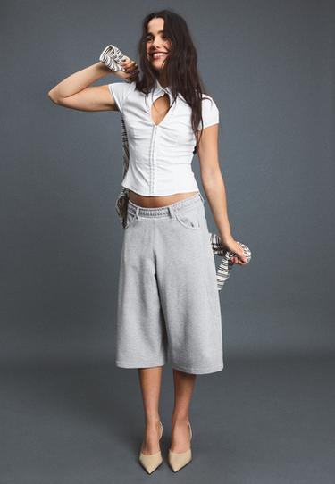 Short sleeve cut-out shirt — White 2