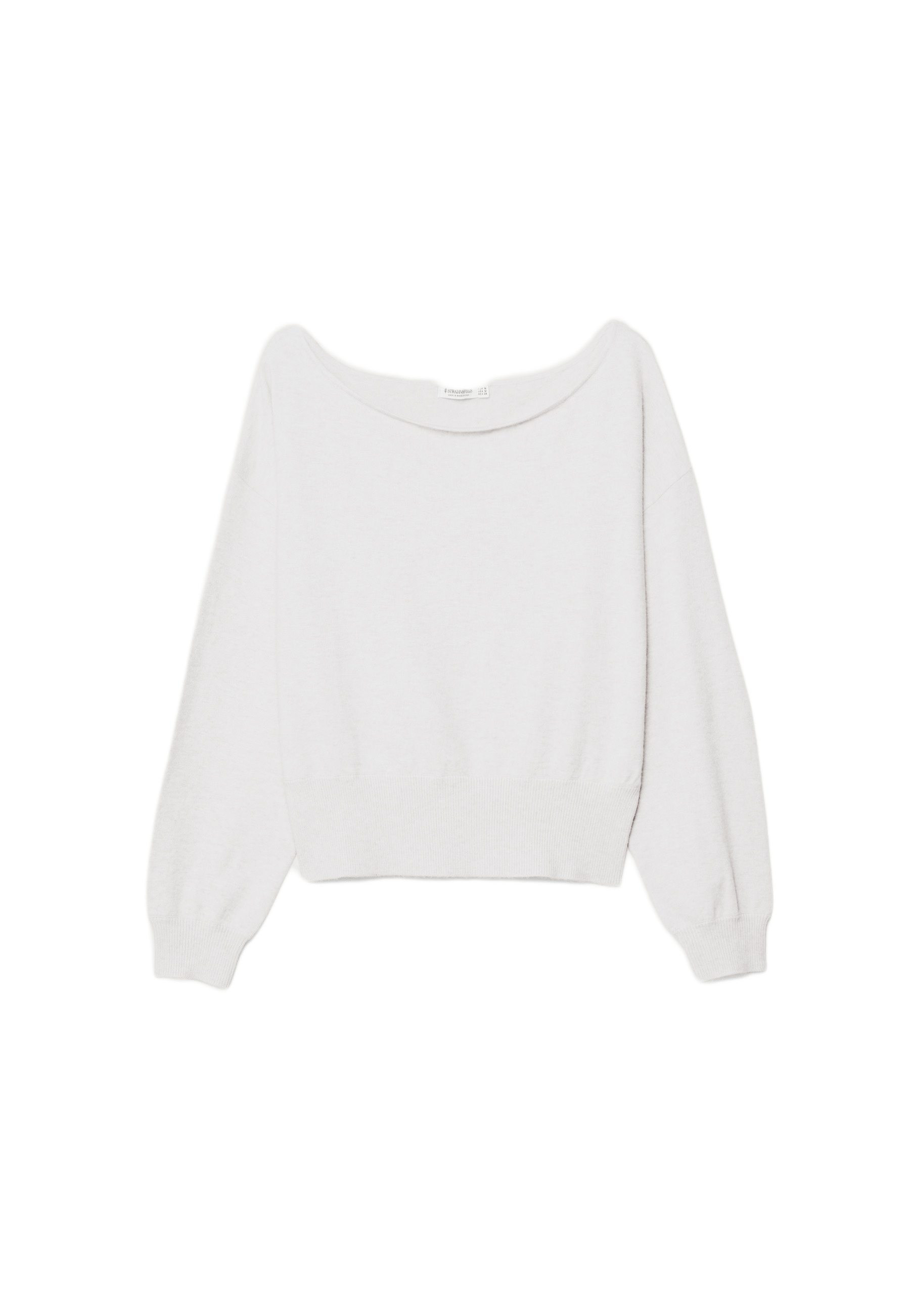 Boat neck knit jumper — Ecru
