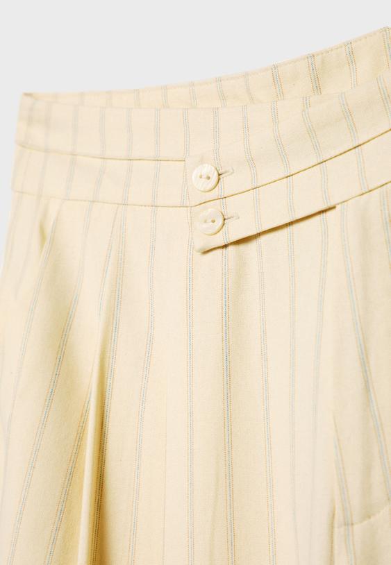 Pensli dökümlü keten karışımlı pantolon_9