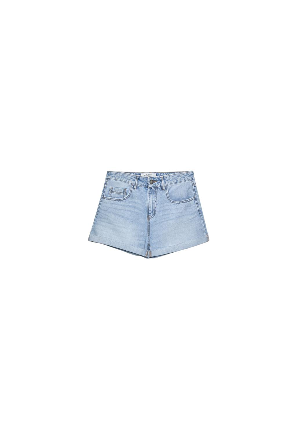 Jeansshorts mit Umschlag