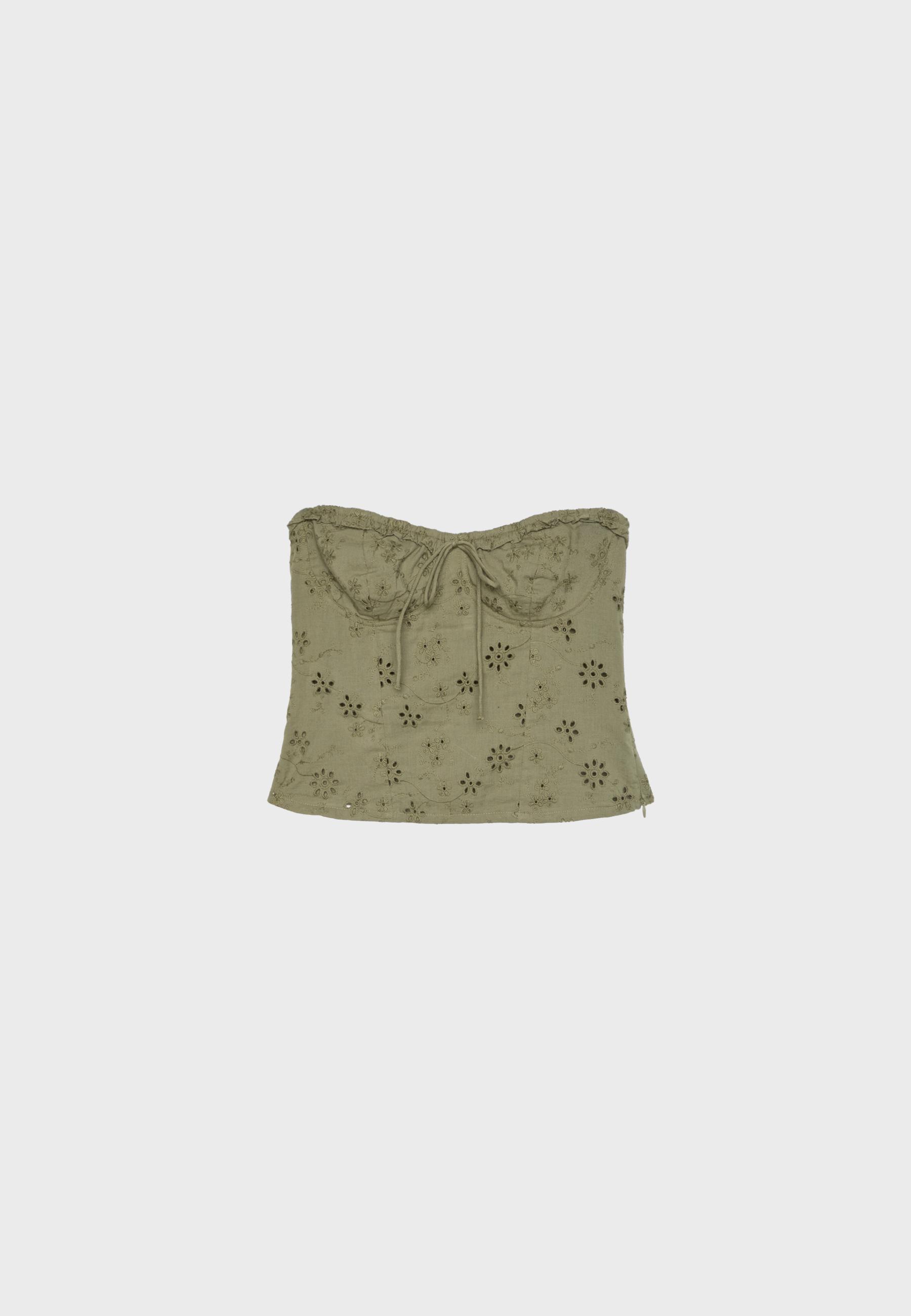 Corset bustier top — Khaki