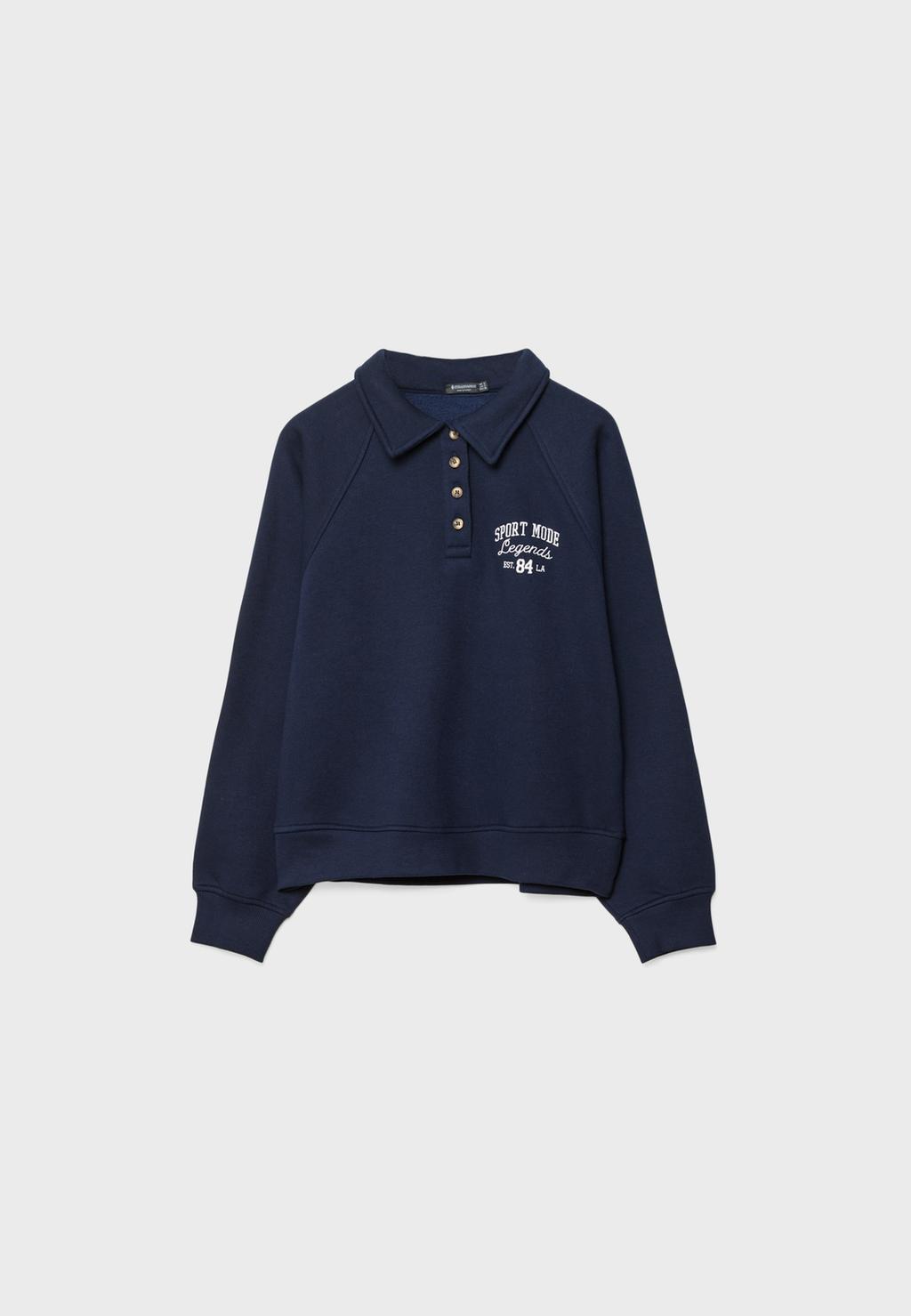 Polo sweatshirt with buttons