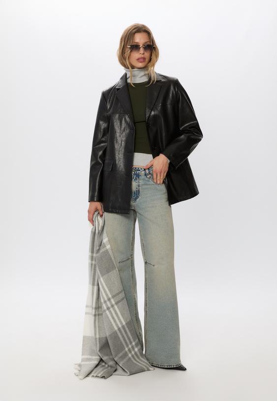 blazer-in-kunstlederoptik