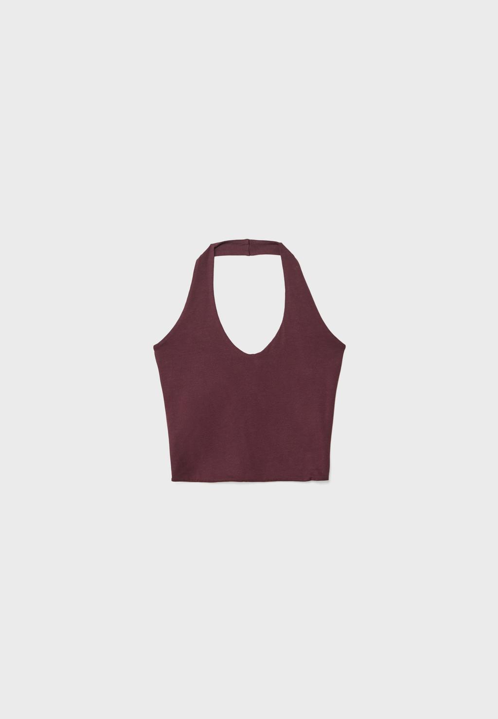 Top corto halter