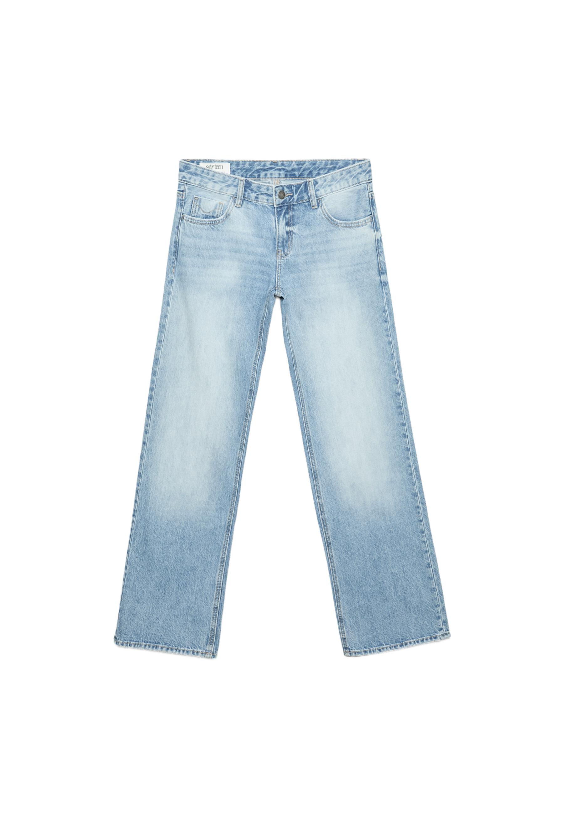Low-rise straight-leg jeans — MEDIUM LIGHT BLUE DENIM