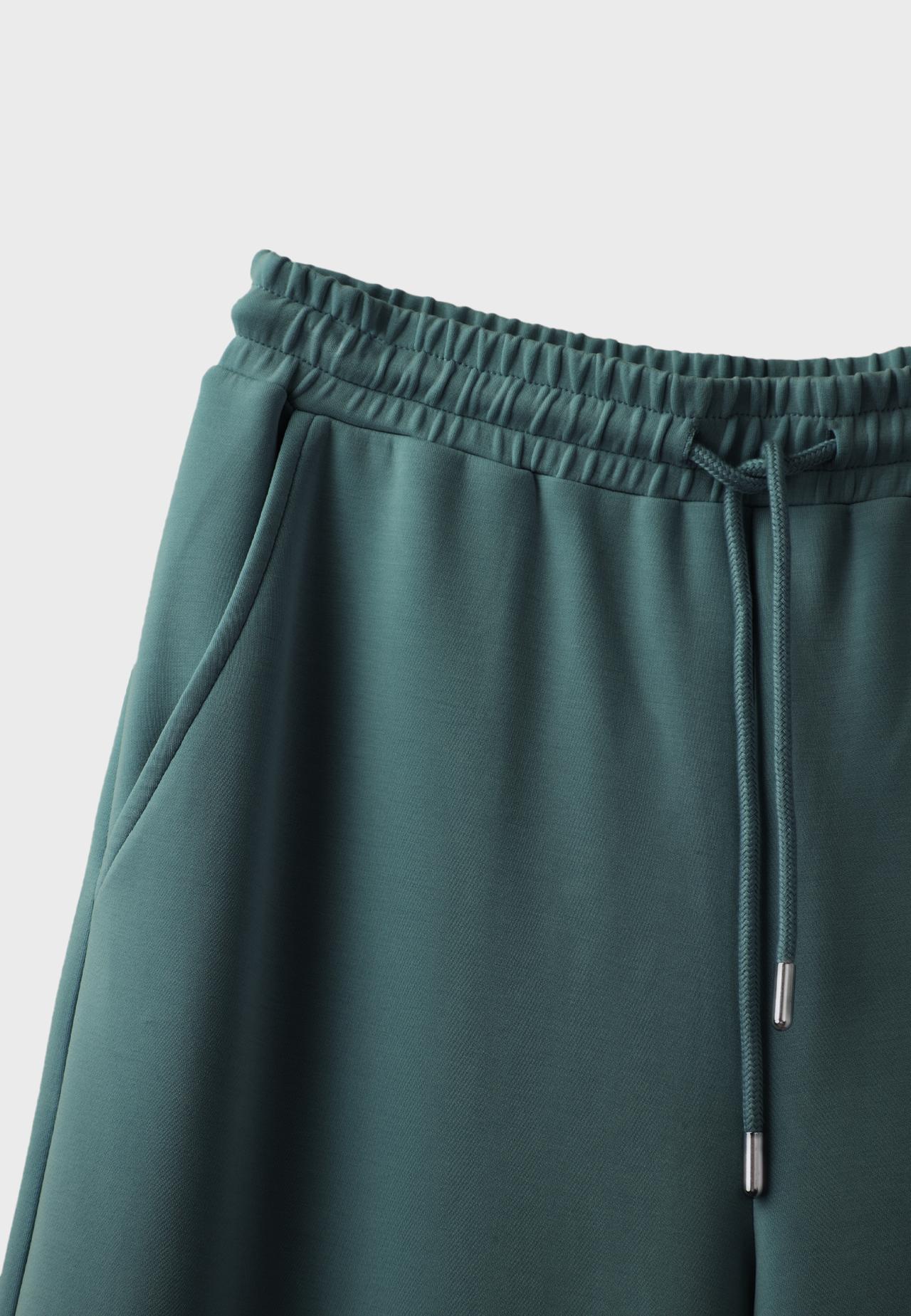 Soft-touch palazzo jogger trousers — Khaki