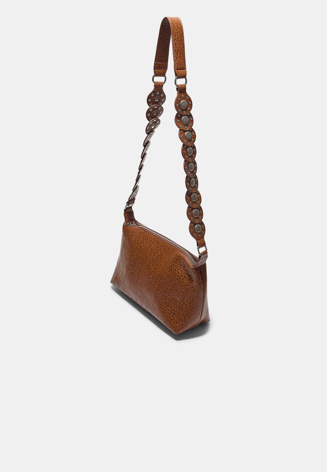 Studded crossbody bag — Pale camel