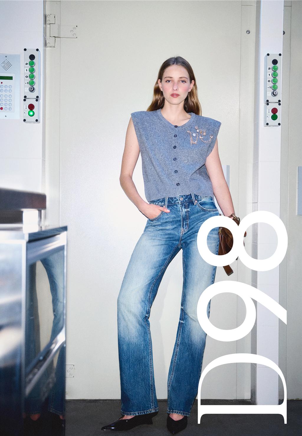 D98 straight fit vintage görünümlü jean