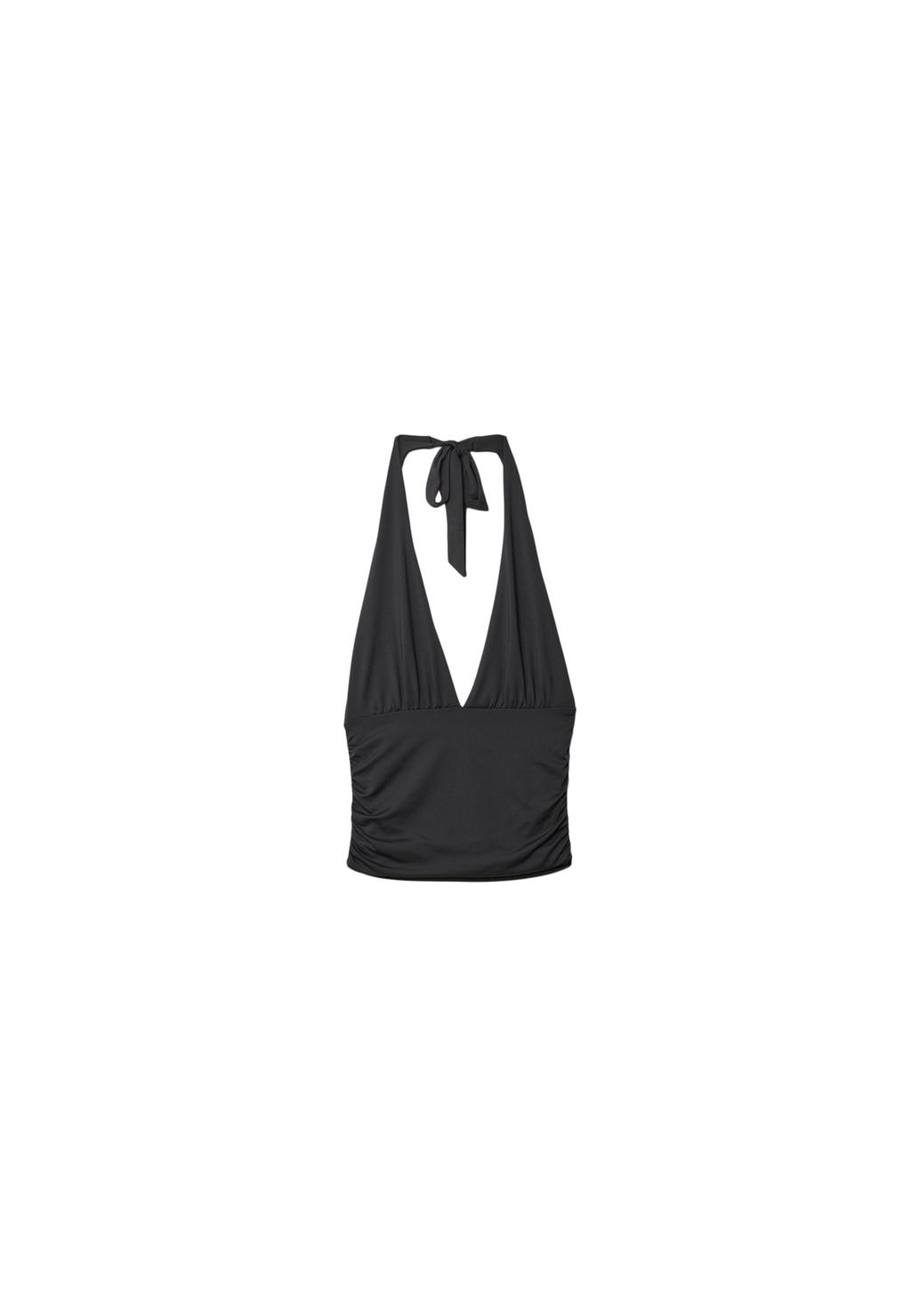 Neckholder-Top mit Raffung