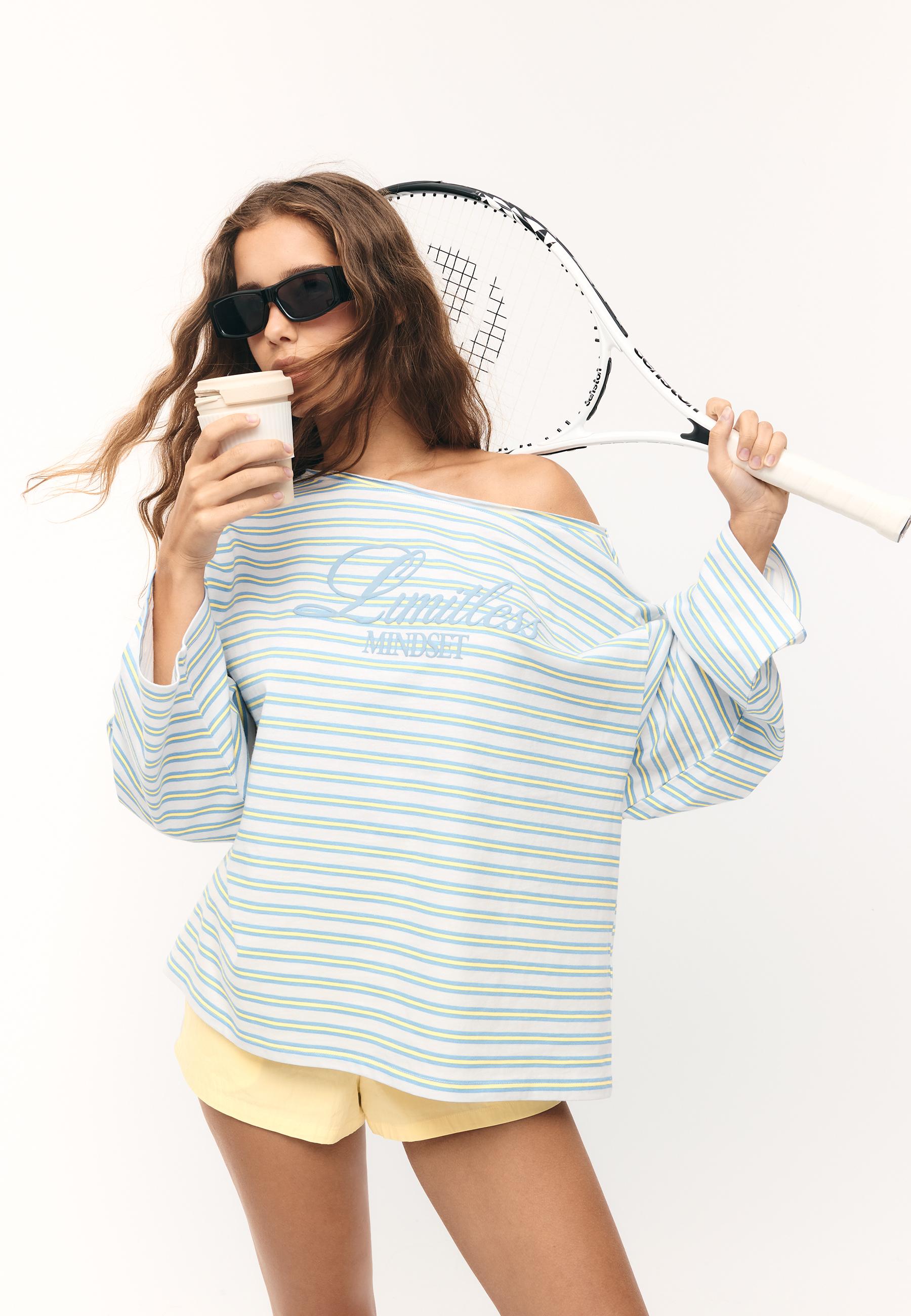 Striped long sleeve T-shirt — Vanilla