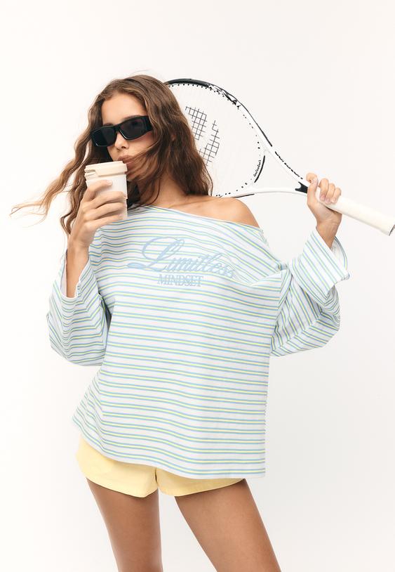 Črtasta Majica Z Dolgimi Rokavi