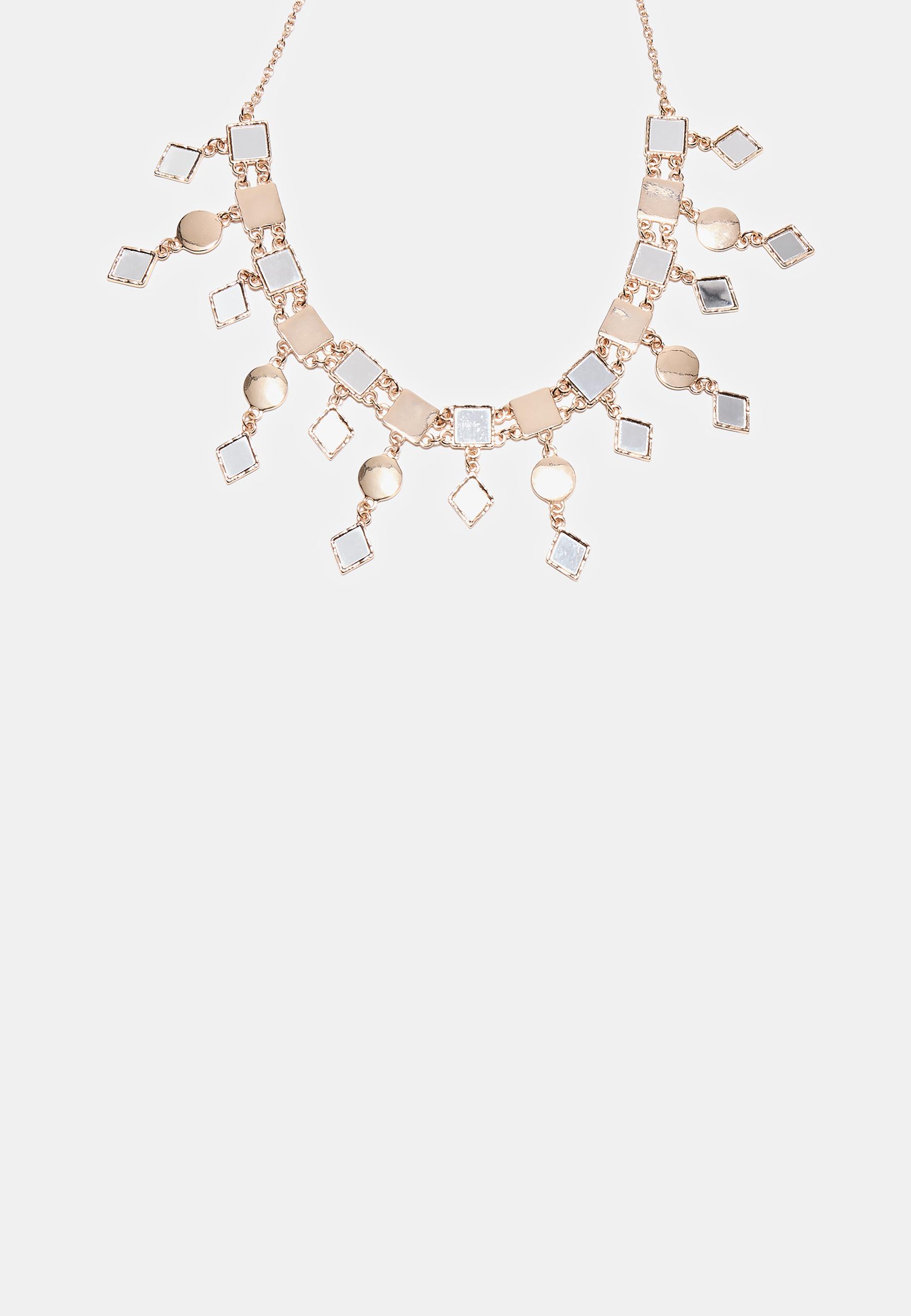 Crystal effect choker necklace — Gold