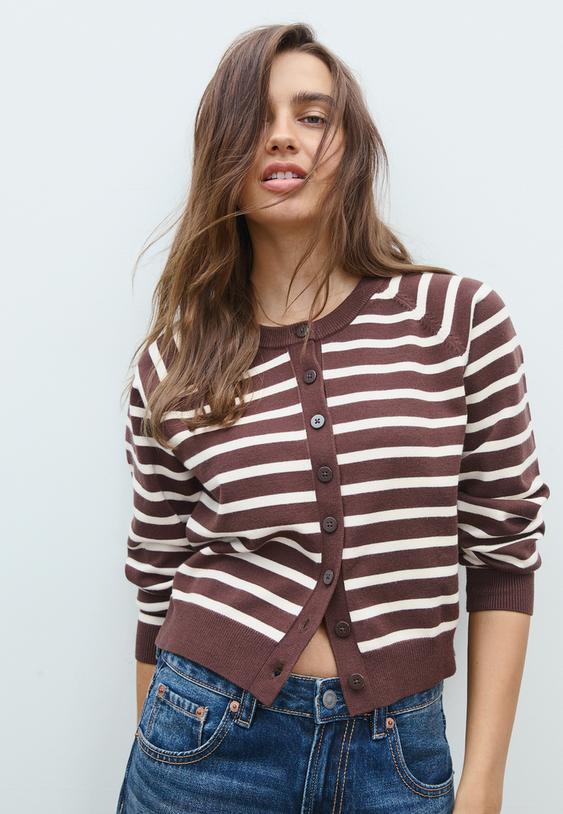 chaqueta punto botones manga ranglan