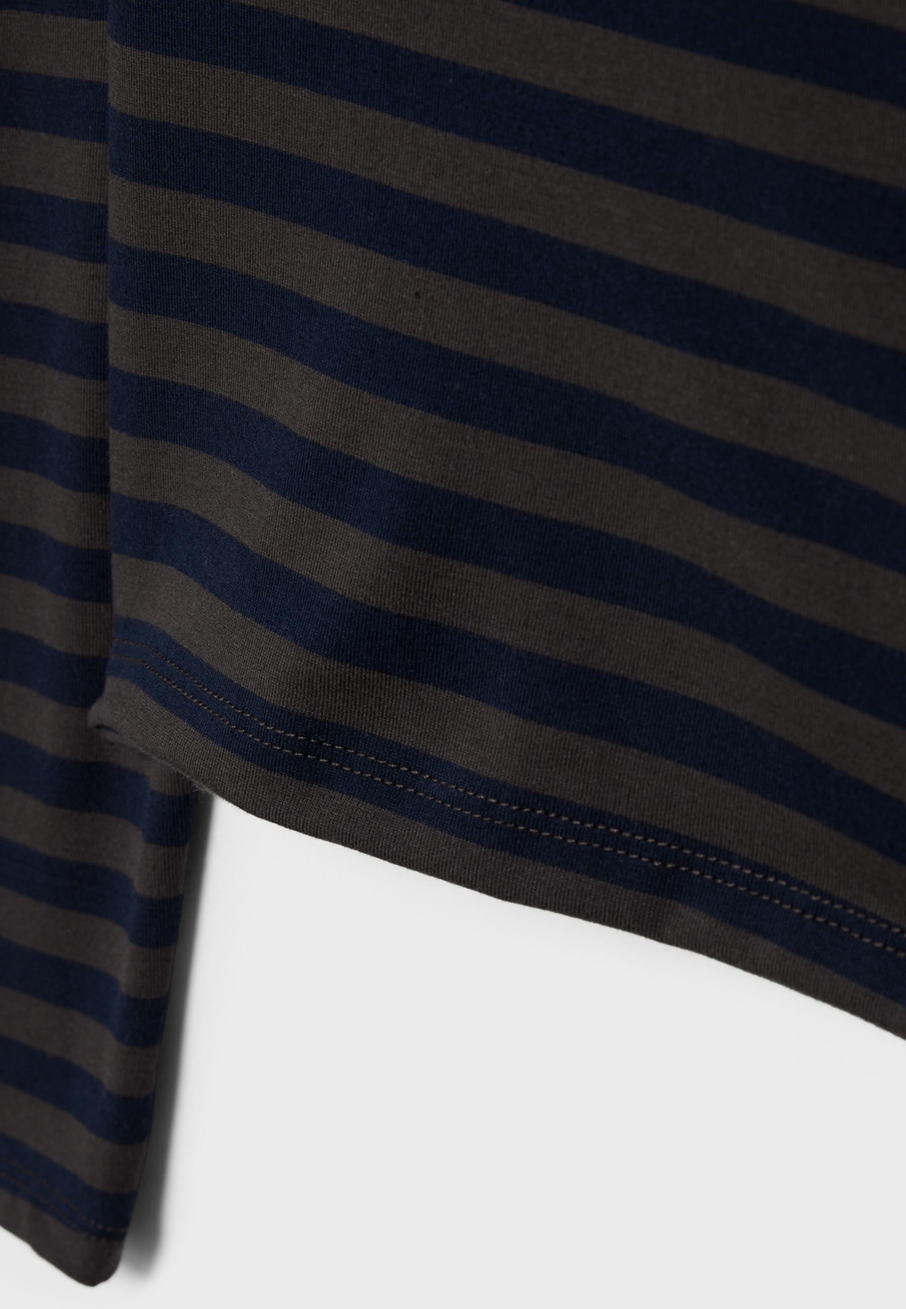 Asymmetric striped T-shirt — Navy blue