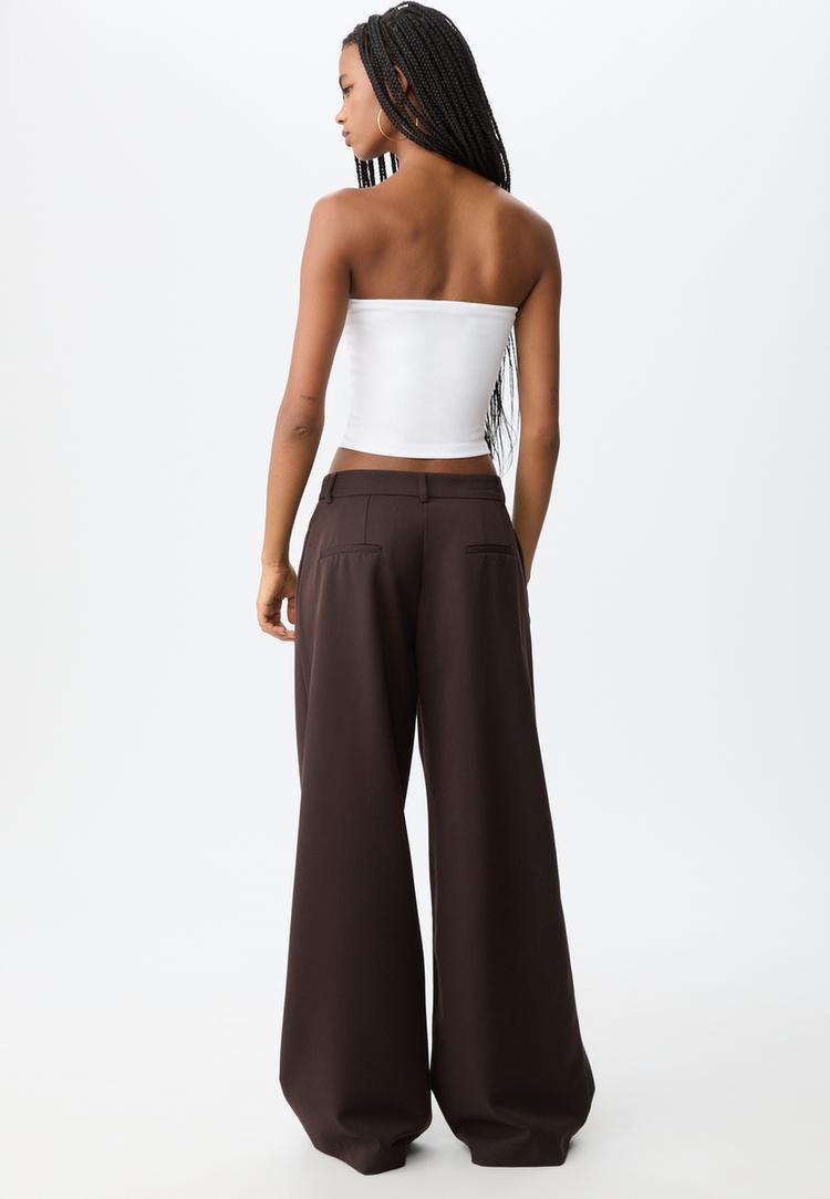 pantalon vestir wide leg pinzas
