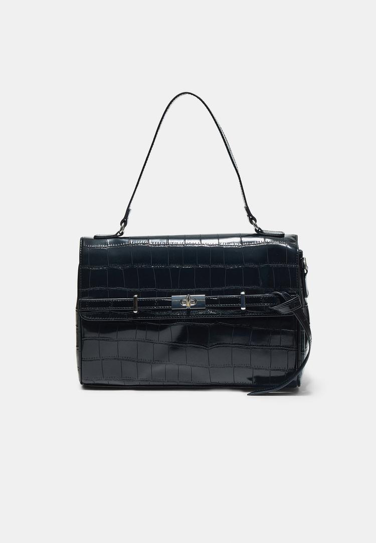 Stradivarius Middelgrote schoudertas met riem  Zwart OS