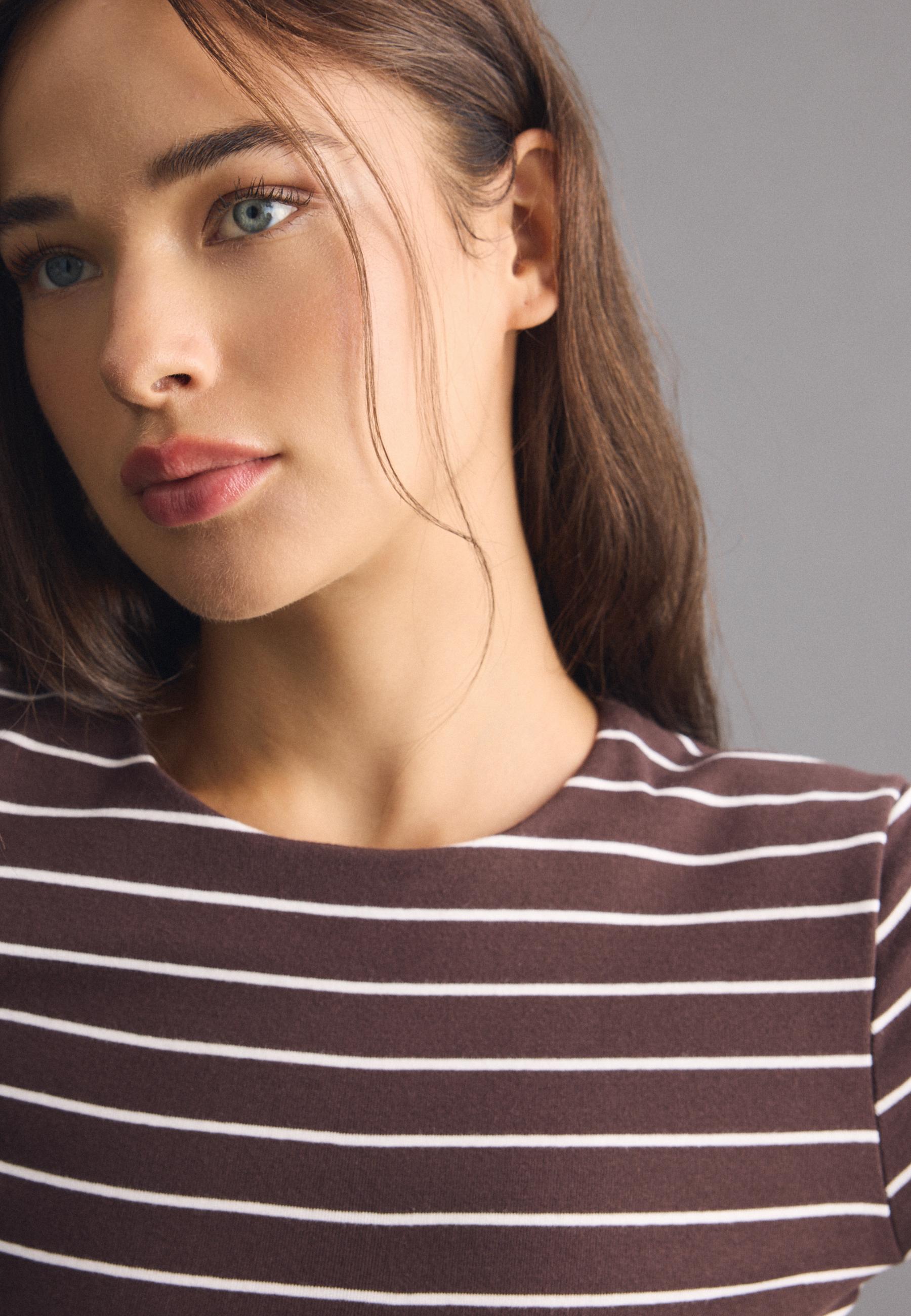 Basic long sleeve T-shirt — Brown