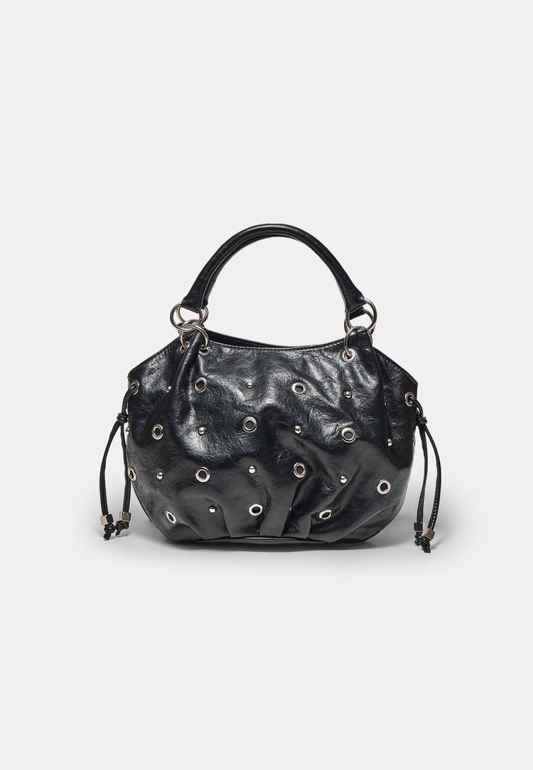 Stradivarius Geantă Bombonieră Cu Ocheți Negru Os