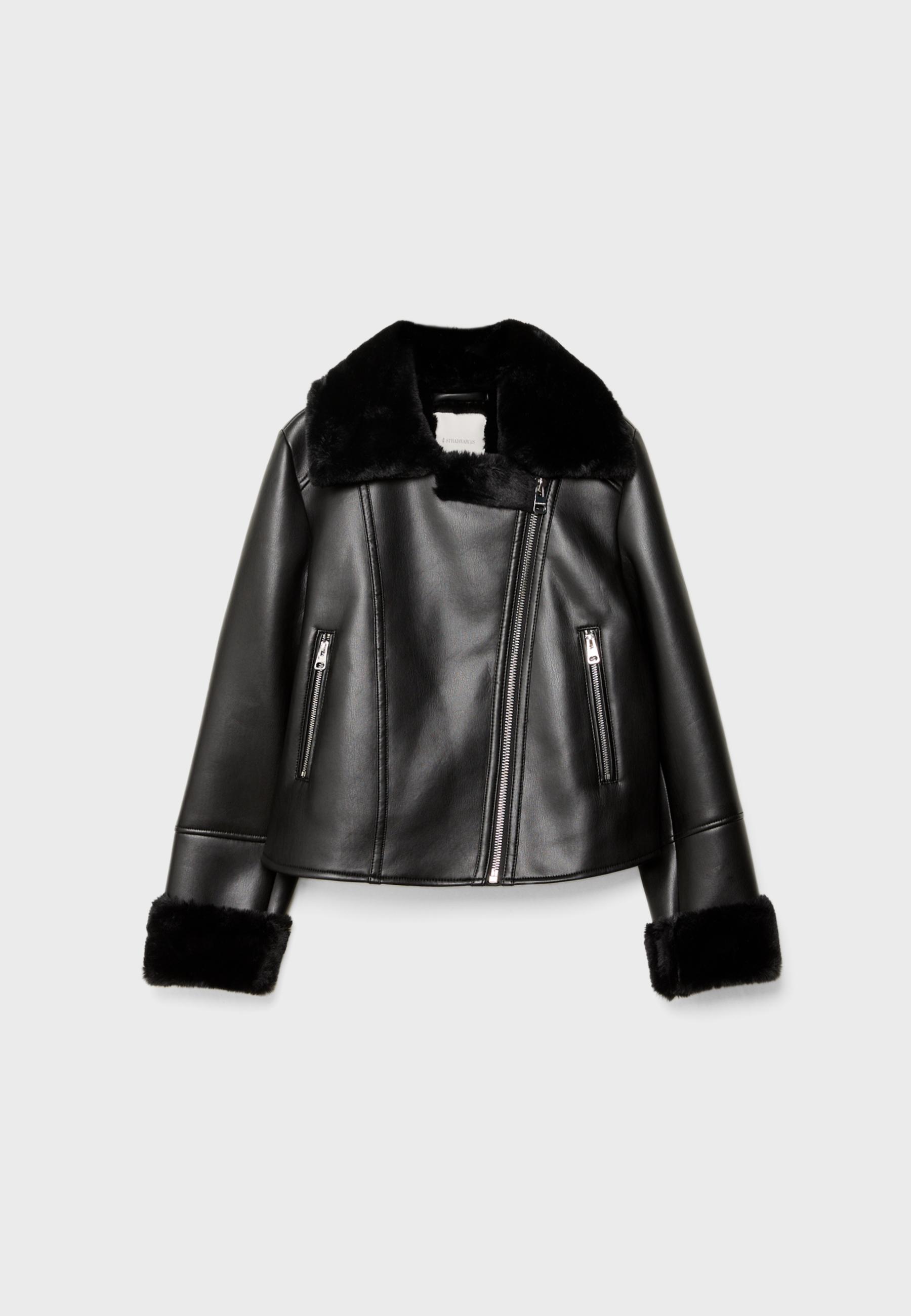 Faux leather double-faced biker jacket - Women's fashion