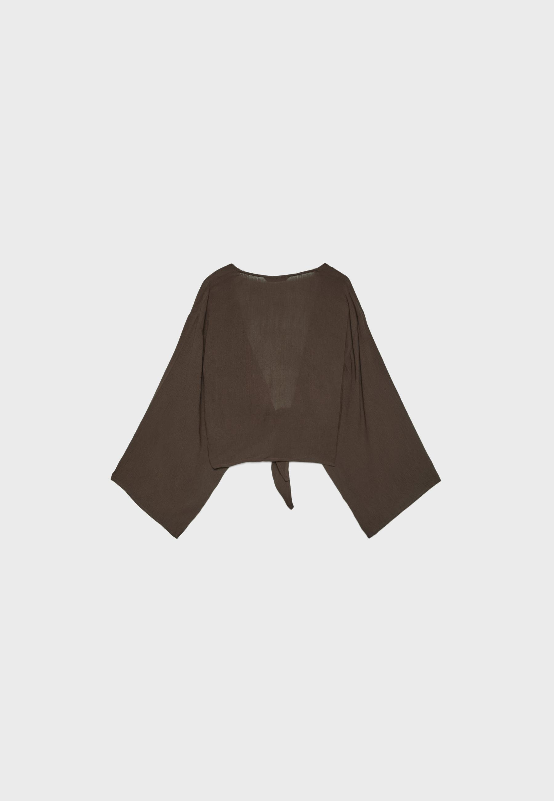Flowing open blouse — Brown