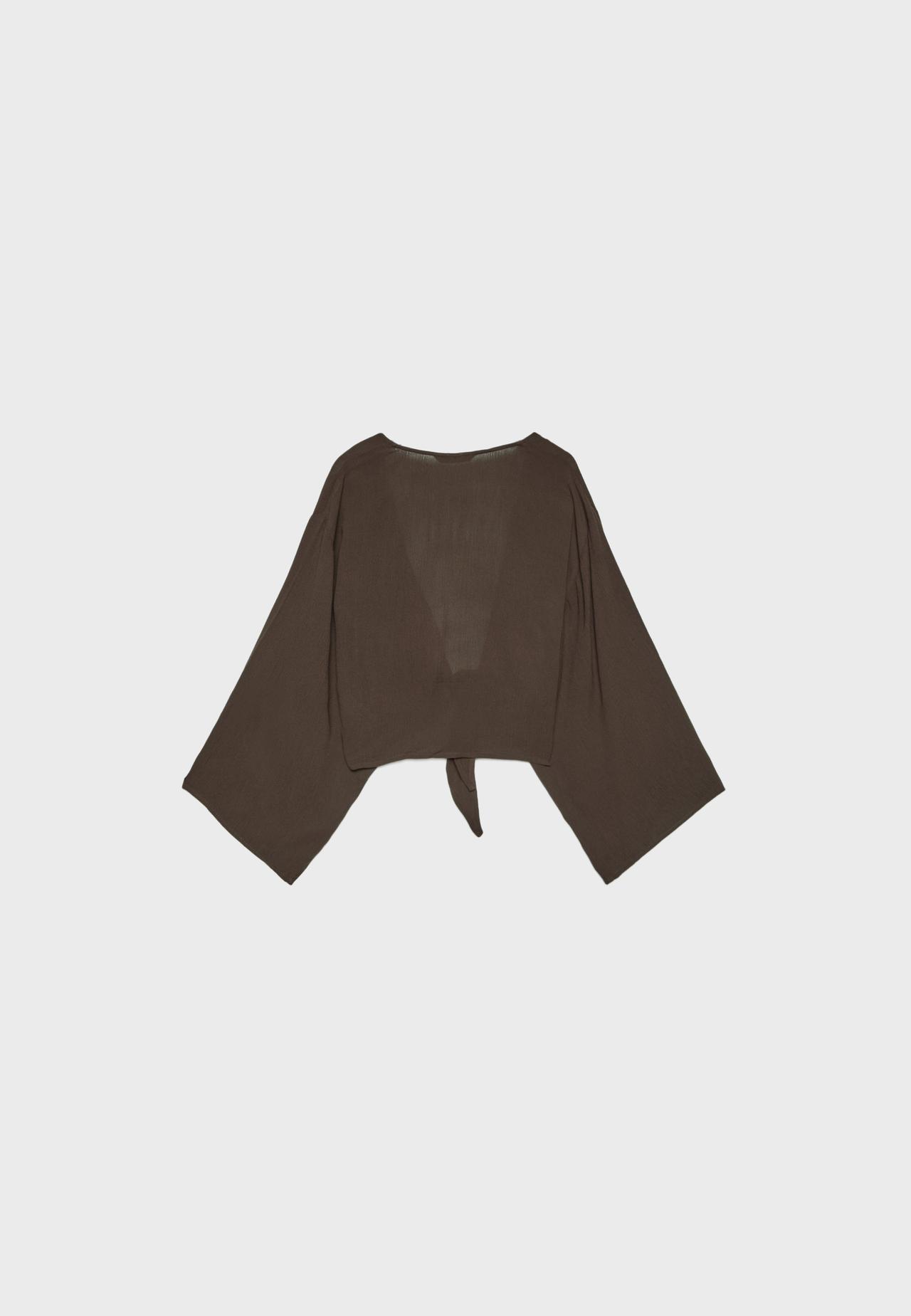 Flowing open blouse — Brown