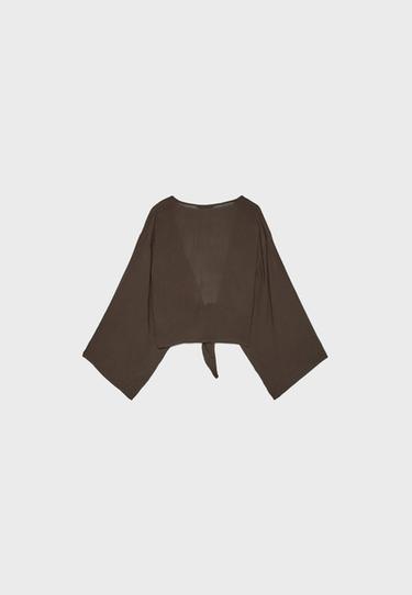 Flowing open blouse — Brown 8