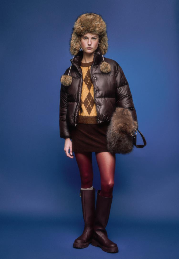 cazadora acolchada efecto satinado