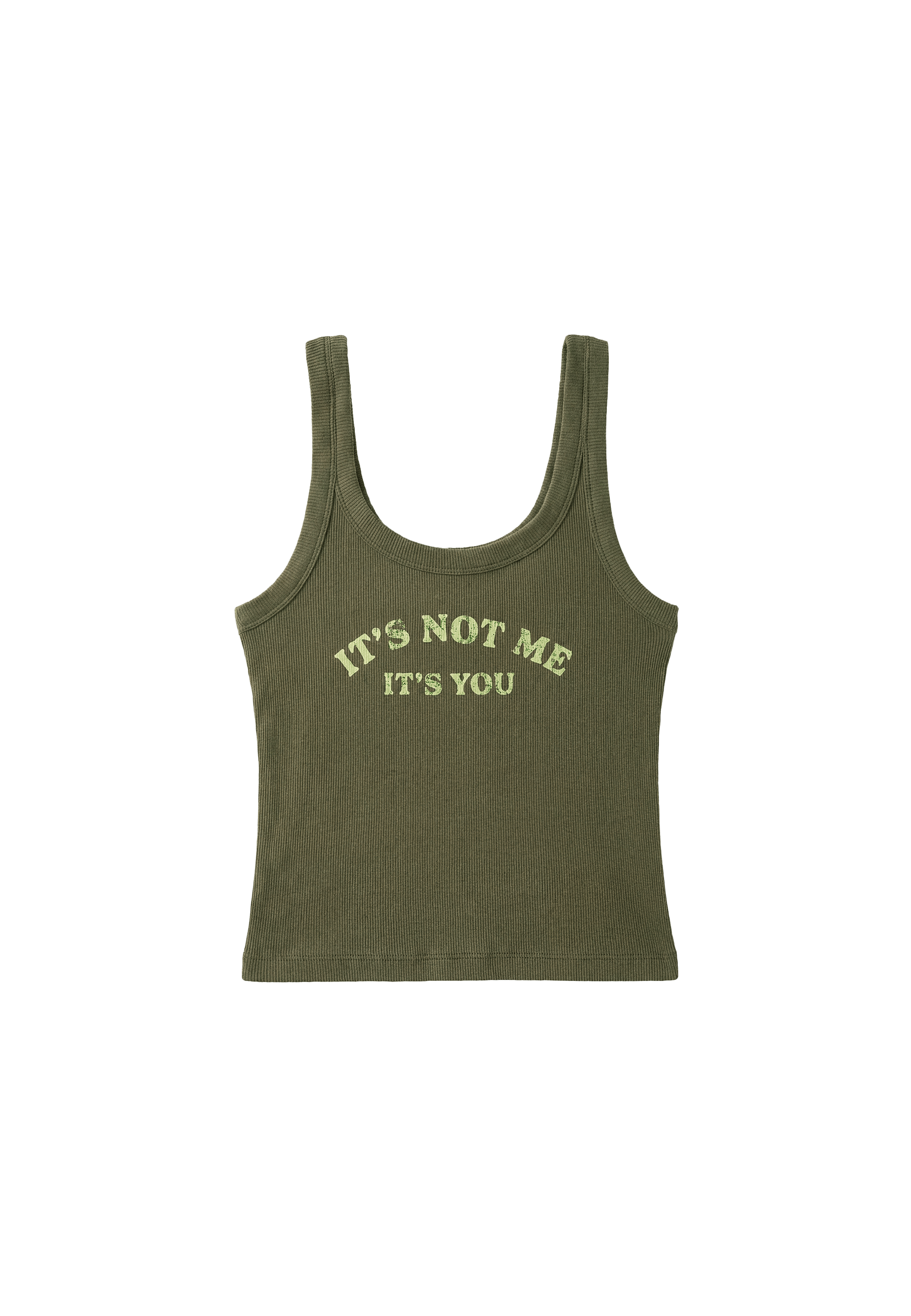 Slogan racerback top — Khaki