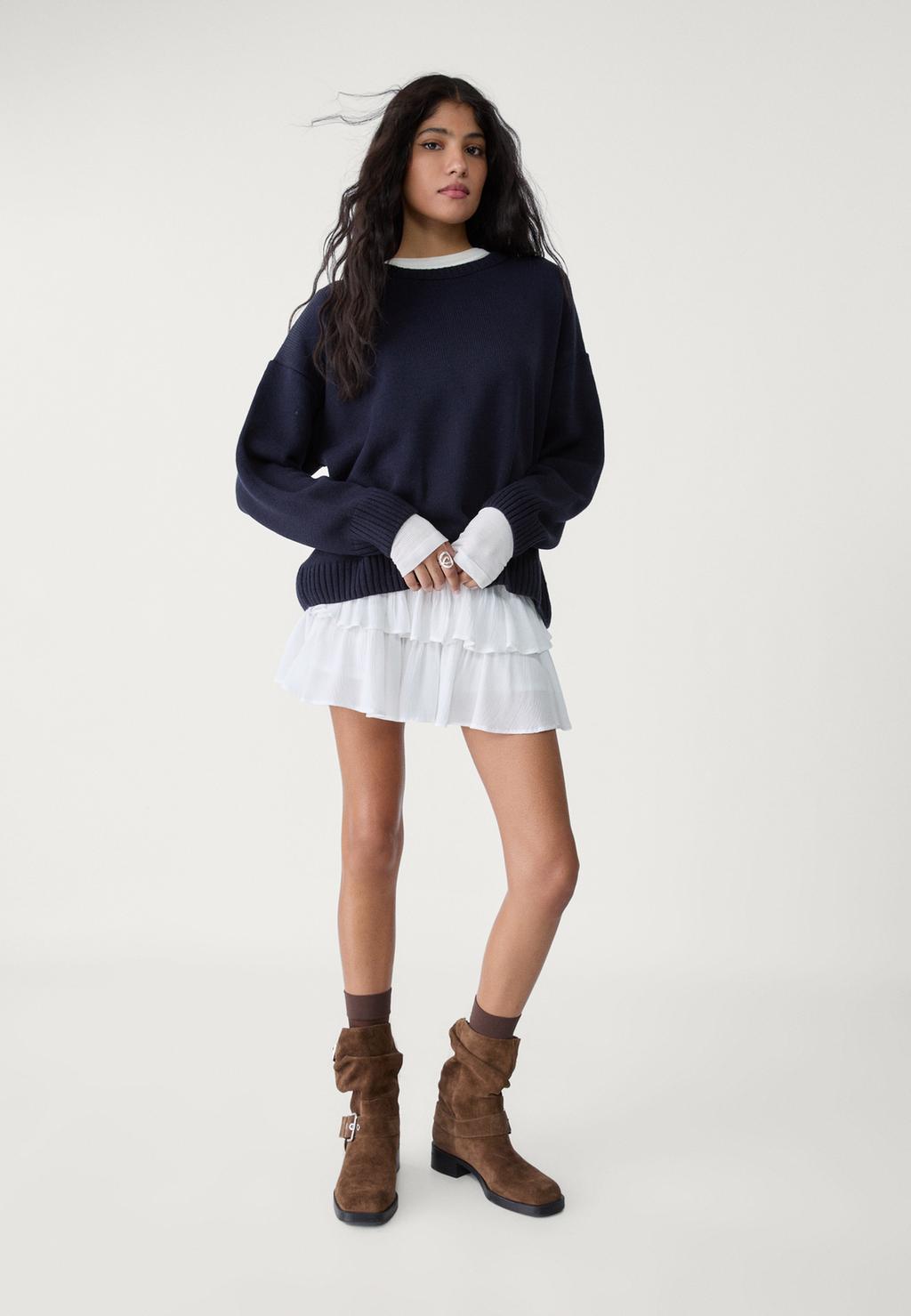 Ruffled mini skort