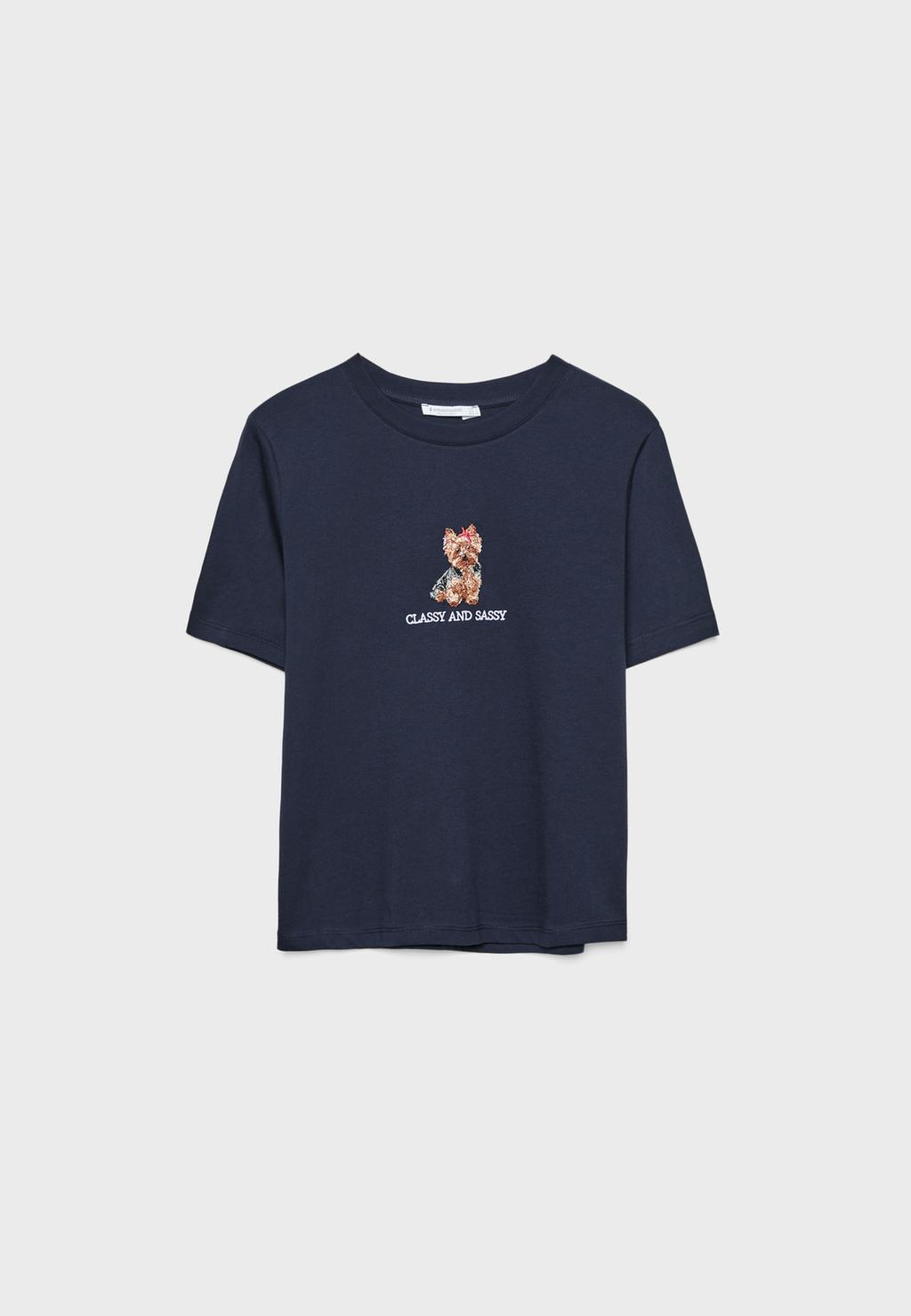 Camiseta perrito bordado
