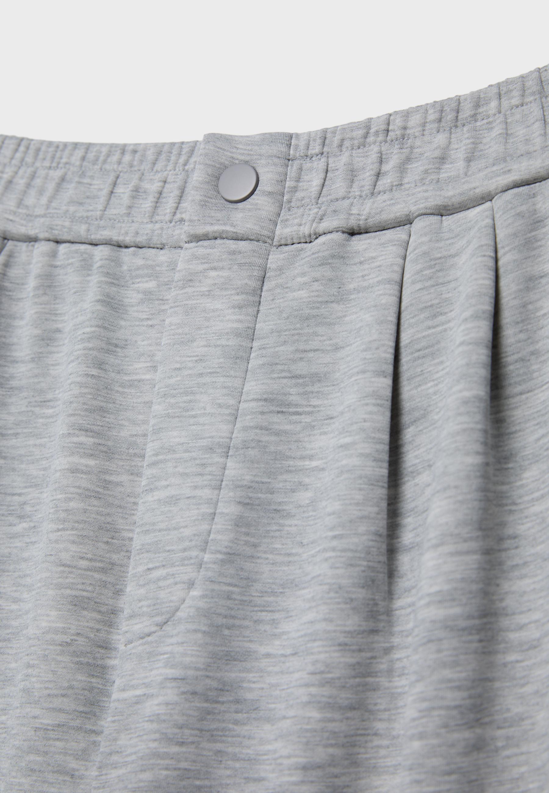 Soft-touch darted trousers — Grey melange