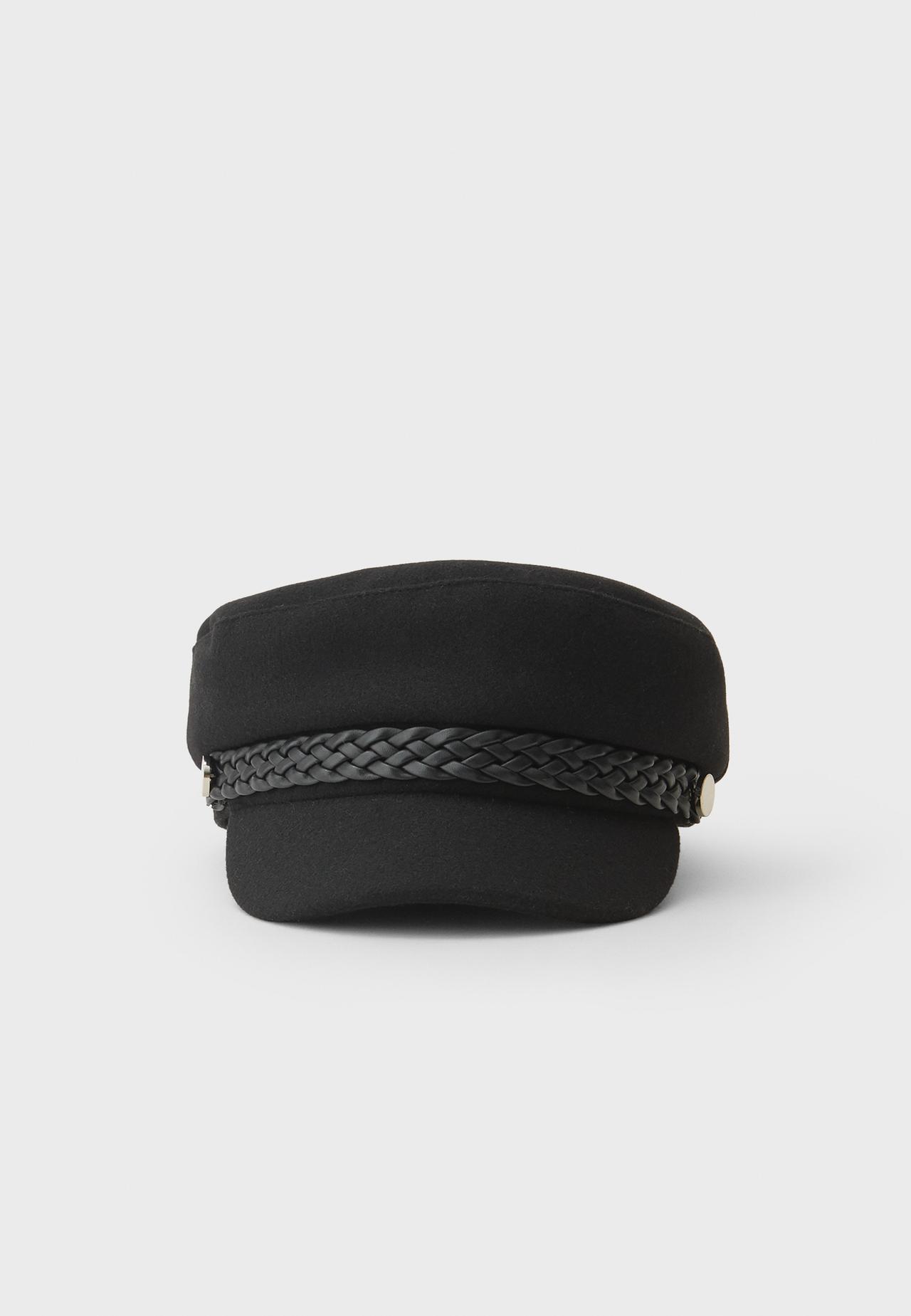 Braided sailor cap — Black