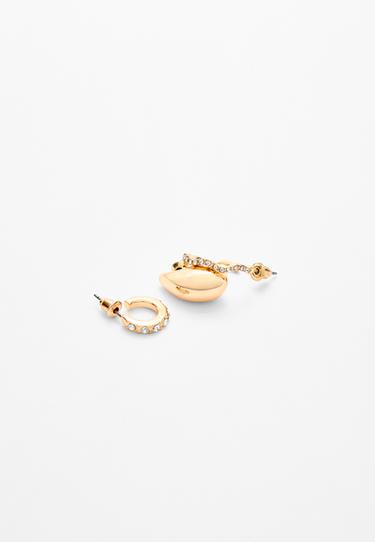 Set of 9 pairs of mini droplet earrings — Gold 5